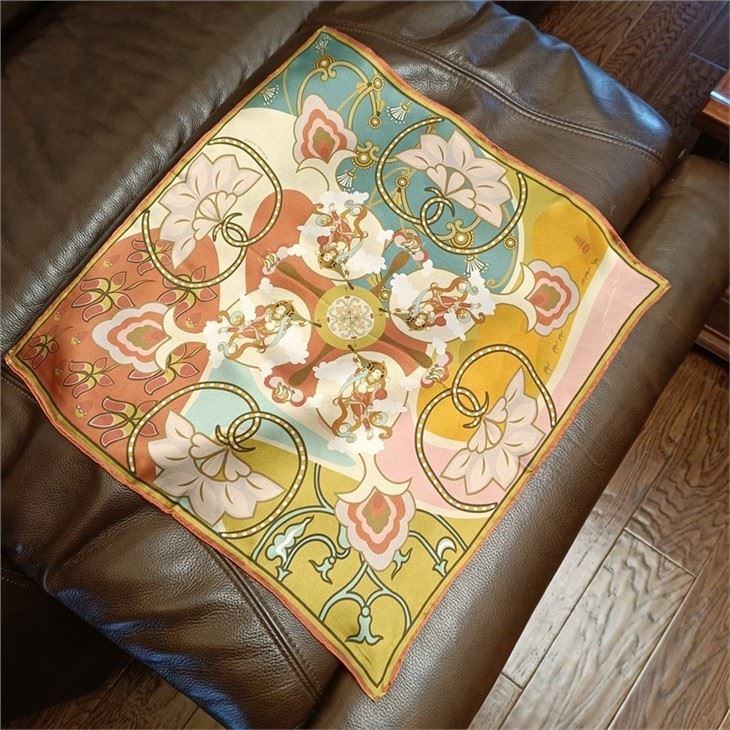 Custom 100% Mulberry Silk Satin Scarf For Lady