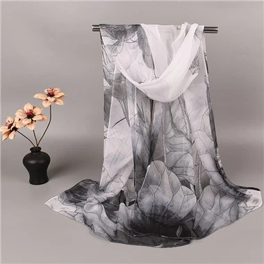Bufanda de georgette de seda 100 % elegante con estampado personalizado
